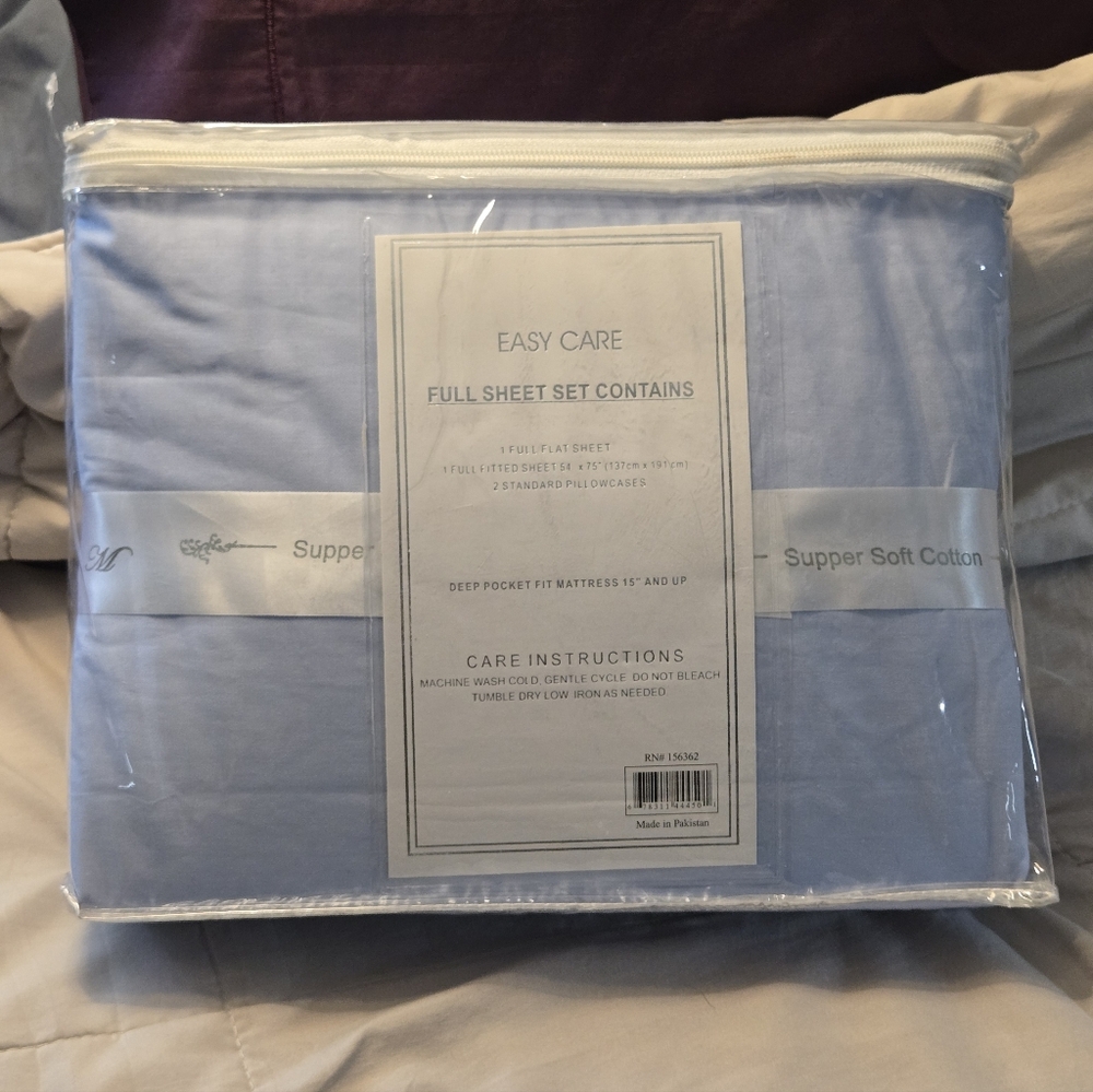 Milano Collection NWT Full Size Light Blue Sheet Set - Picture 6 of 6